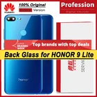 100% оригинальная задняя крышка батарейного отсека для Huawei Honor 9 Lite, Задняя стеклянная панель, Крышка батарейного отсека с объективом камеры