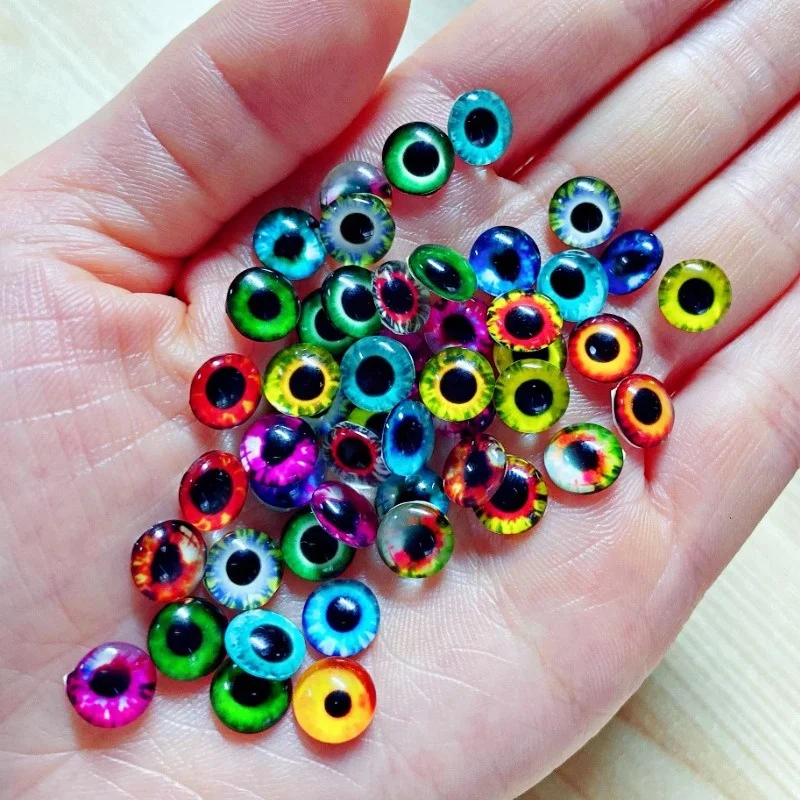 

Doll Glass Eyes Round Pupil Eye Cameo MIX 50pcs Dome Dragon Cat Eye Children Toys DIY Jewelry Accessory 8MM-14MM