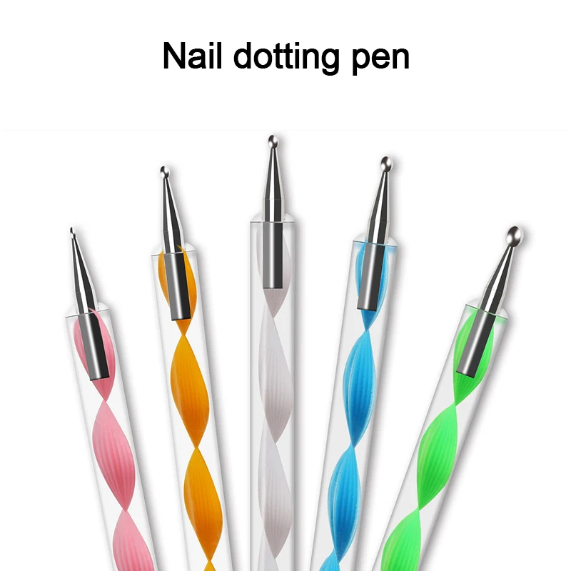 

5PCS Manicure 2 Head Use Drawing Dotting Pen Tool Pedicure Nail Art Painting Pencil With Salon Home