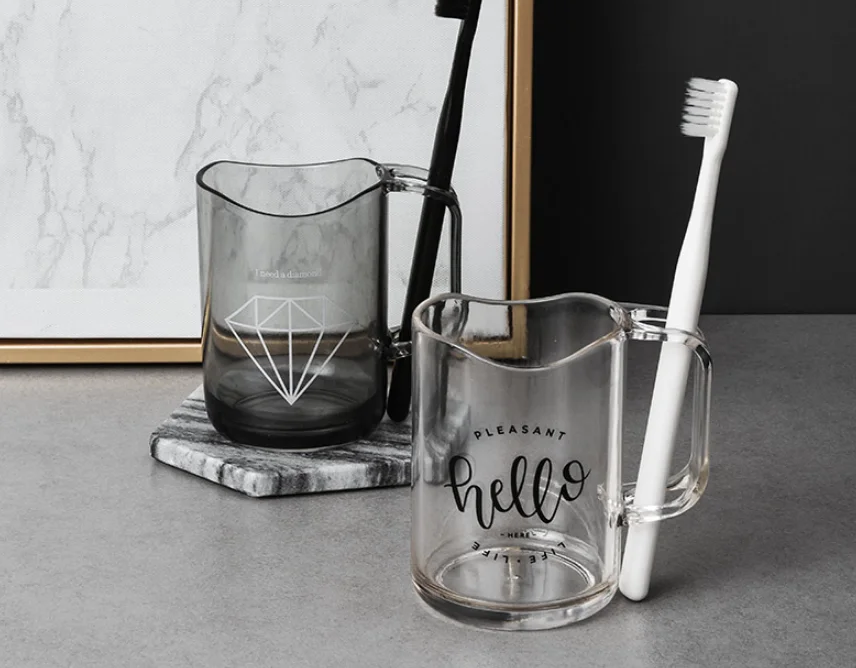 Творческий прозрачный пара зубной пасты краску стакана воды бытовой Mouthbrush чашки