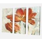 Модульная Картина на холсте, с изображением оранжевых тюльпанов, 3 панели