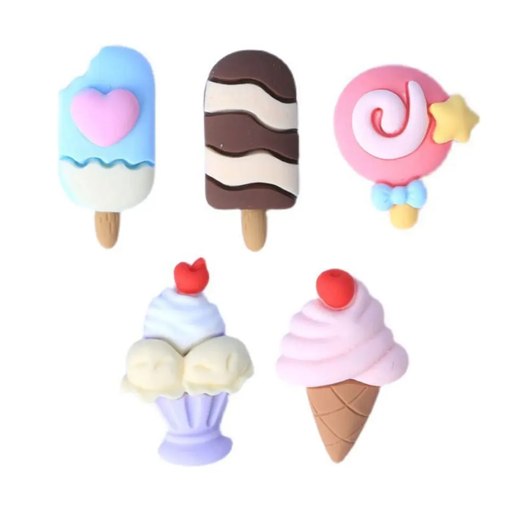 

Miniature Resin Ice Cream Cone Dollhouse Food Sweet Chocolate Popsicle Flatback Cabochons Hair bow Scrapbooking Jewelry DIY