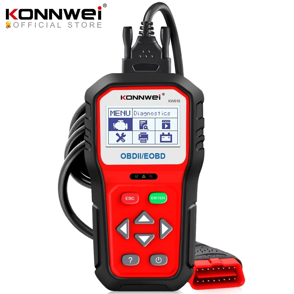 

Professional OBD2 Scanner Antomotive Diagnostic Scaner KW818 OBDII &EOBD Vehicle Car Scanner Code Reader Check Engine light Tool