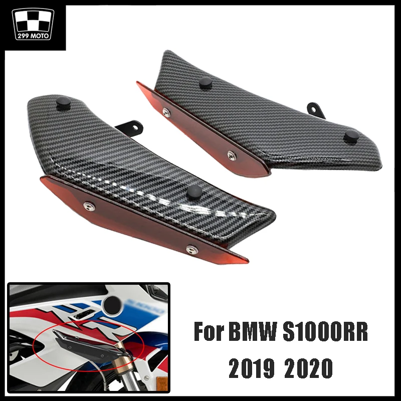 

Motorcycle For BMW S1000RR S1000 RR 2019 2020 2021 ABS Carbon Fiber Aaerodynamic Side Wind Deflector Spoiler Front Fairing