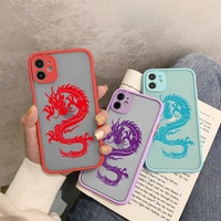 fashion dragon animal pattern phone case for iphone se 2020 6s 7 8 plus 12 11 13 pro max xs max x xr hard shockproof matte cover