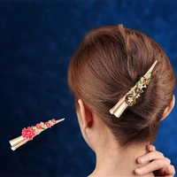 2021 oriental charm goddess new alloy rhinestone word clip headdress flower hairpin mature temperament duckbill clip u5