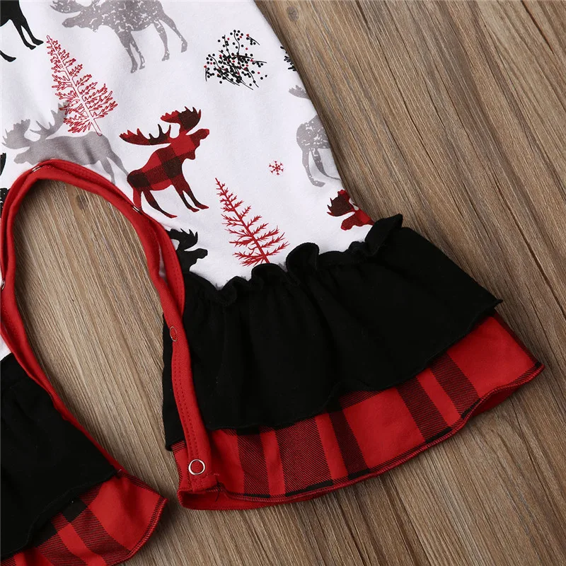 Детский комбинезон для новорожденных Рождественская Одежда маленьких девочек с