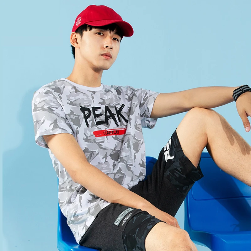 Пик мужские футболки лето 2020 принт камуфляж буквы футболка хип-хоп блузка