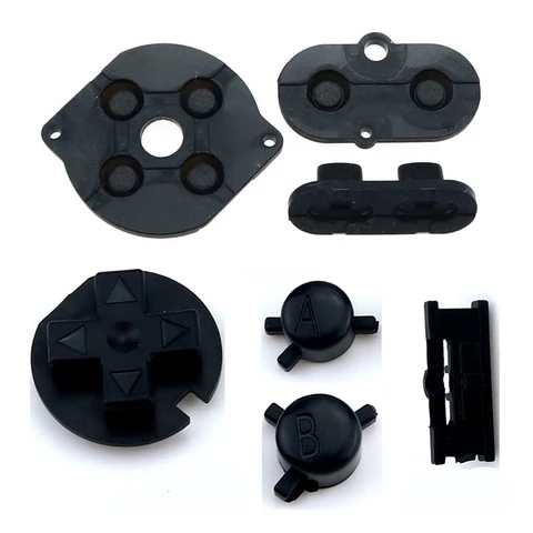 JCD силиконовая Детская Кнопка и цветные пластиковые D-колодки A B кнопки включения и выключения питания клавиатуры для GBC