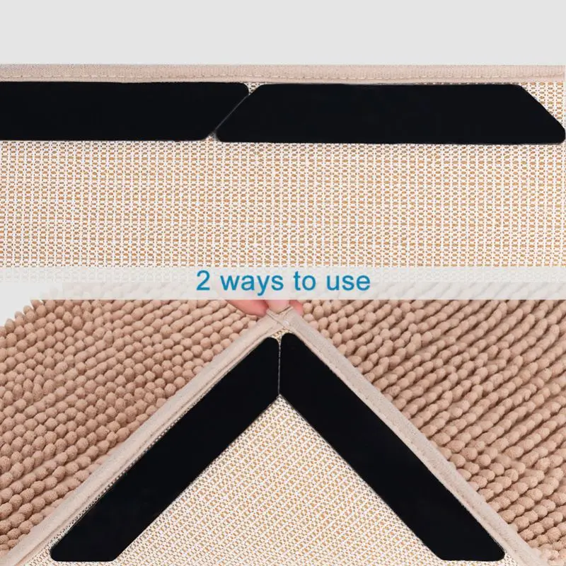 

28TA 8 Pcs Anti Curling Carpet Gripper PU Sticker Anti-slip Rug Pad Grips Hardwood Floors Home Living Room Bedroom Supply