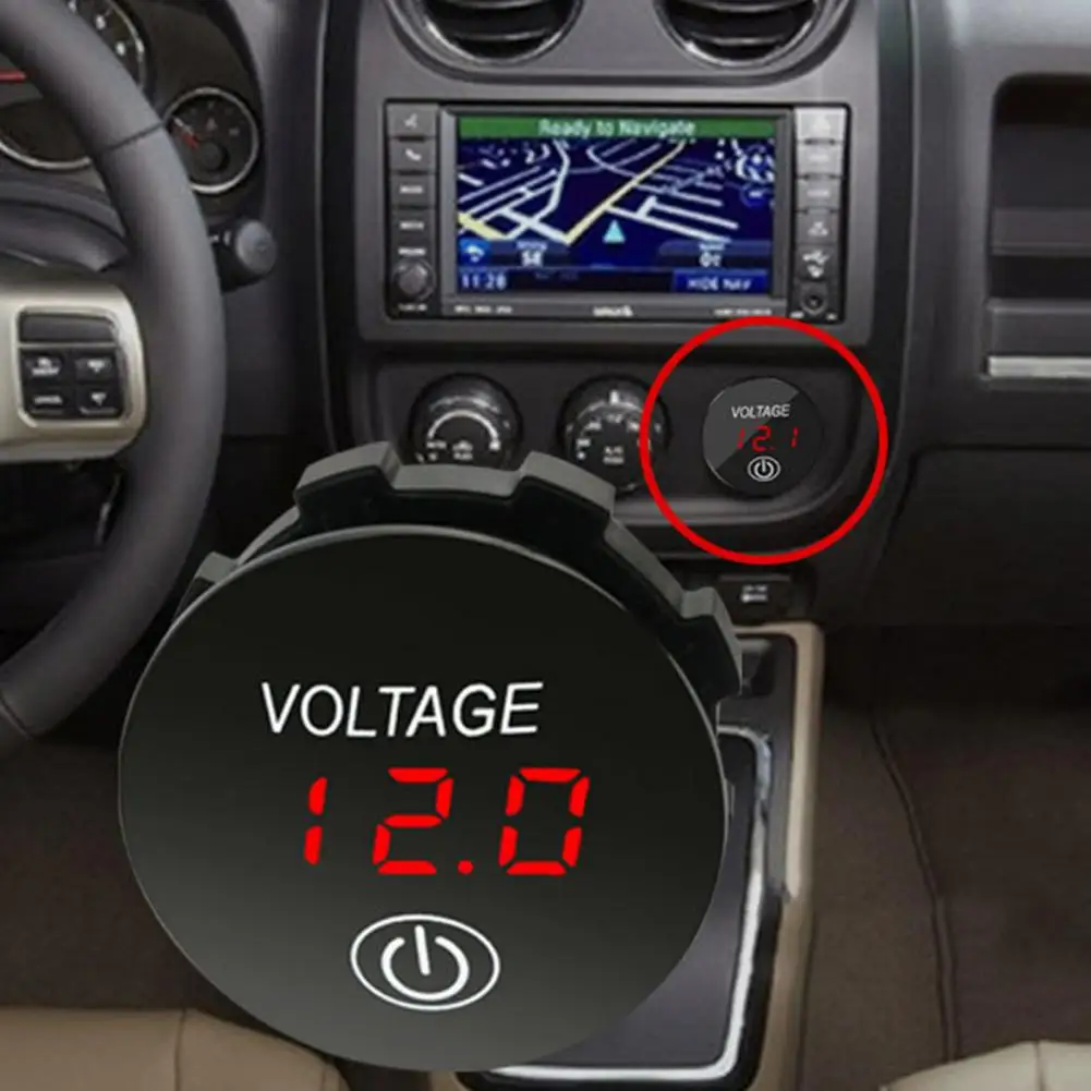 

60% Dropshipping!!Voltmeter Digital Display Touch Switch PC DC 12-24V LED Volt Meter for Car