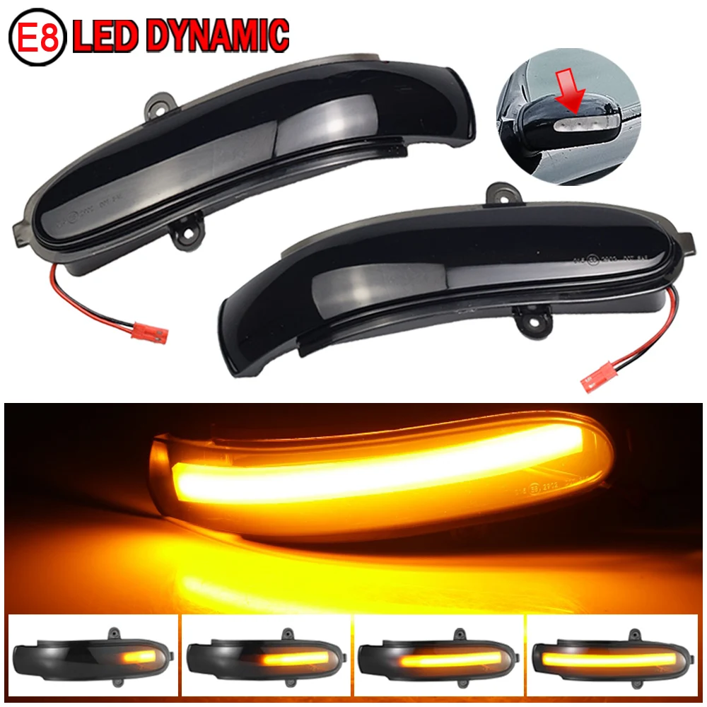 

2pcs Dynamic LED Side Rearview Mirror Light Indicator Flowing Turn Signal Lamp for Mercedes Benz C class W203 CL203 S203 00-07