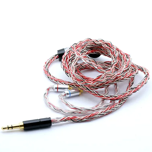 RTC1177 1,2 M 1,0 мм x 8 Core HIFI посеребренный обновленный кабель 3,5/2,5 Разъем MMCX/2Pin разъем для улучшения глубины саундстажа и присутствия - Цвет: RTC1177