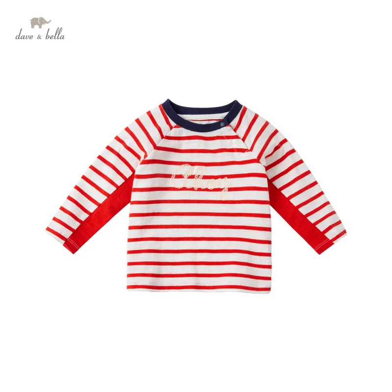 

DBA16175 dave bella spring baby boys fashion letter striped T-shirt children tops kids boy fashion tees