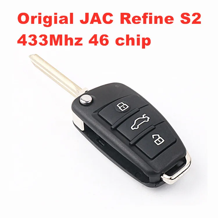 Car 3 Buttons Flip Remote Key 433Mhz with ID46 Chip for JAC S2 S3 S5 M3 M4 M5 Refine T6 T8 Car FOB Remote Key Car Accessories