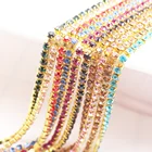 Цепочка для Стразы с блестками, основа для золотых когтей, блестящие кристалл страз камни, отделка стразы, цепочка для шитья одежды сделай сам, Самоцветы