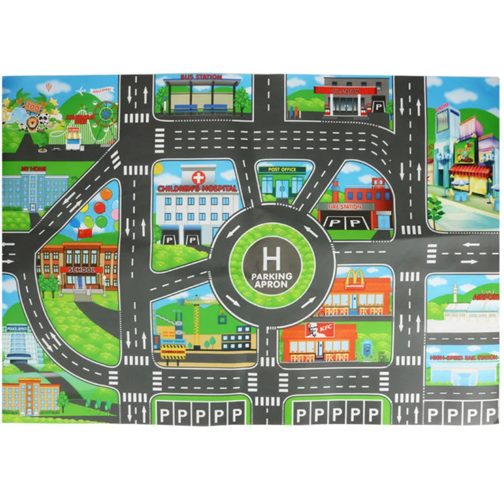 

Road Map Map Scene Buildings Parking Toys Play Mat Kids City Educational Game Education