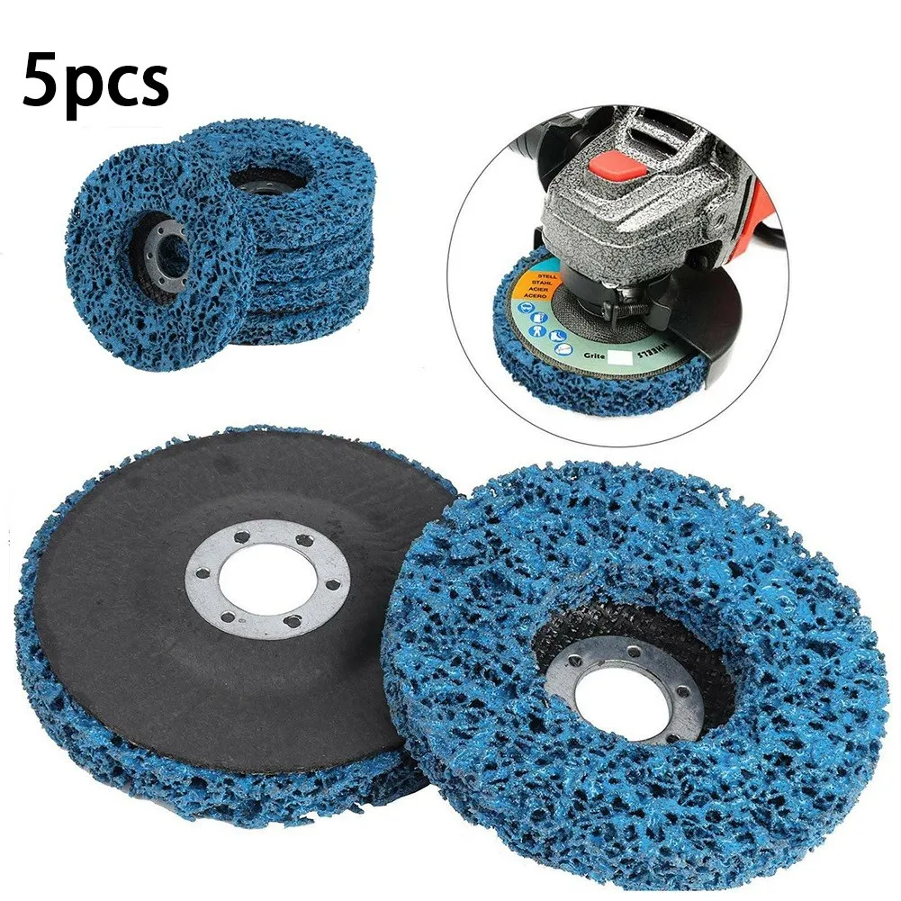 

5pcs 5" Cleaning Strip Wheel Grinding Abrasive Disc For Angle Grinder Paint Rust Clean Polish Metal Motorcycles Car