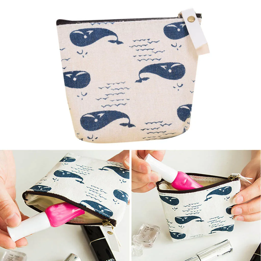 Небольшая холщовая косметичка многофункциональный дорожный Кошелек для монет