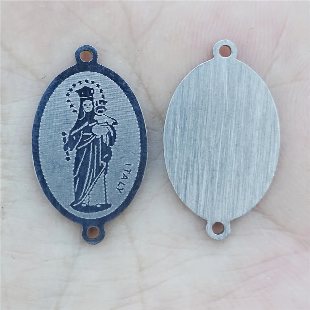 2 Loops Christianity Catholicism Person Jesus Virgin Mary Italy Connectors Stainless Steel Component Diy Jewelry Making Findings |
