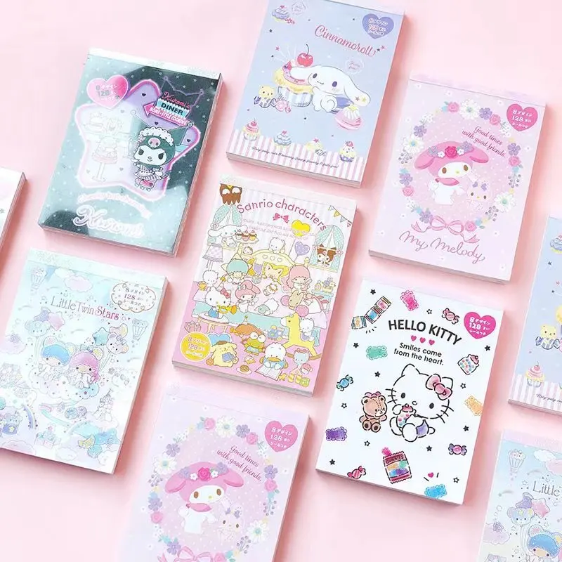 Милый мультяшный персонаж Kuromi Mymelody Cinnamorol раскраска страницы блокнот для заметок