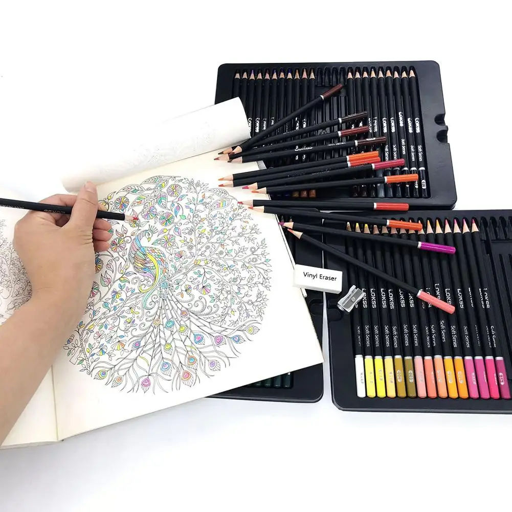 72 цветные карандаши для рисования Набор цветных грифелей профессиональные