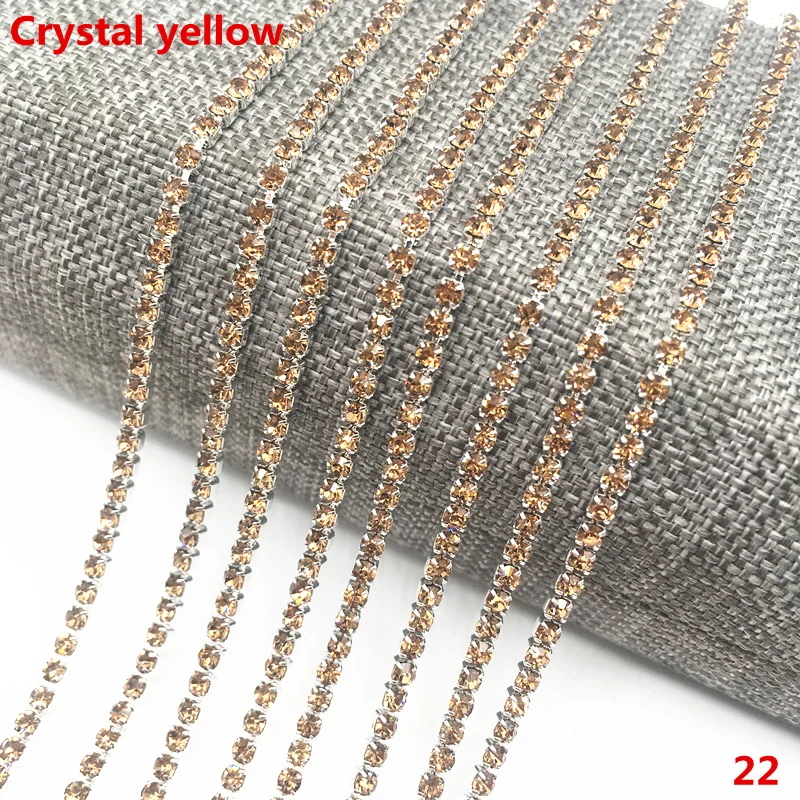1 ярд SS6(1,8-2,0 мм) Cystal Стразы для украшения своими руками - Цвет: 22