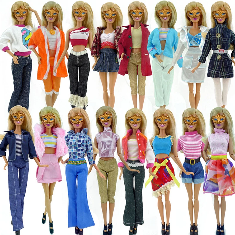 

5 Set Fashion Doll Dress Casual Wear Mini Various Styles Clothes Accessories for barbie Doll Kids Toy Random