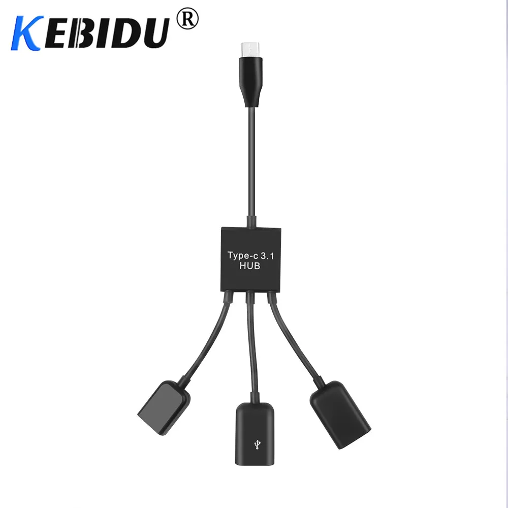 Кабель зарядный Kebidu OTG с 4 портами USB Type-C и Micro | Компьютеры офис