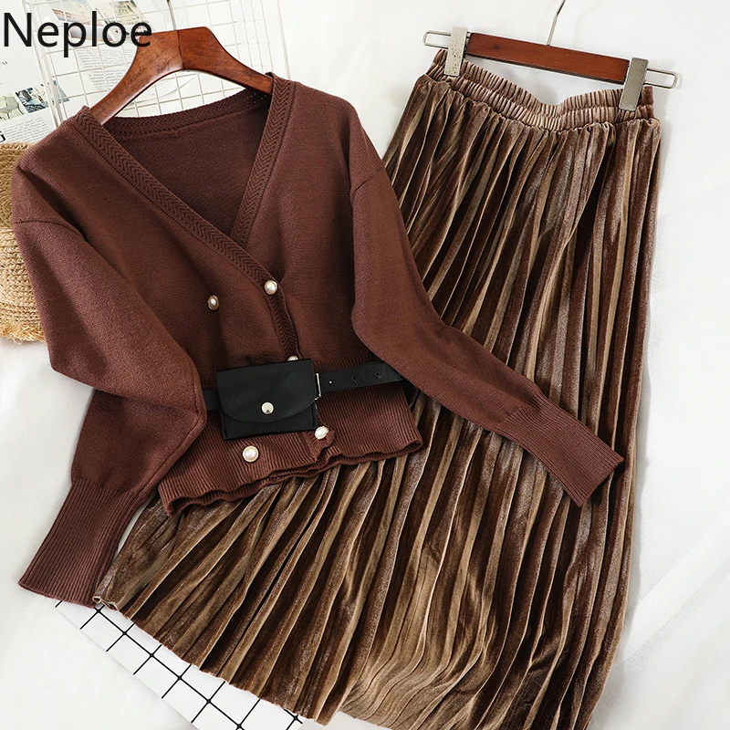 Neploe v-образный вырез тонкая талия отделка бисером + высокая Вельветовая