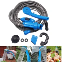 portable camping outdoor shower bucket set travel outdoor hiking shower car washer plant watering pet cleaning 12v electric pump