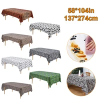 1pcs woodland animal safari table cover animal theme tablecloth disposable waterproof oil proof table cloth party decor supplies