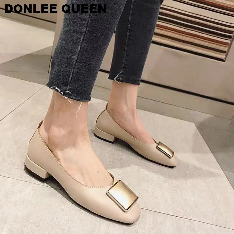 Туфли DONLEE QUEEN женские на плоской подошве Брендовые балетки квадратный носок с