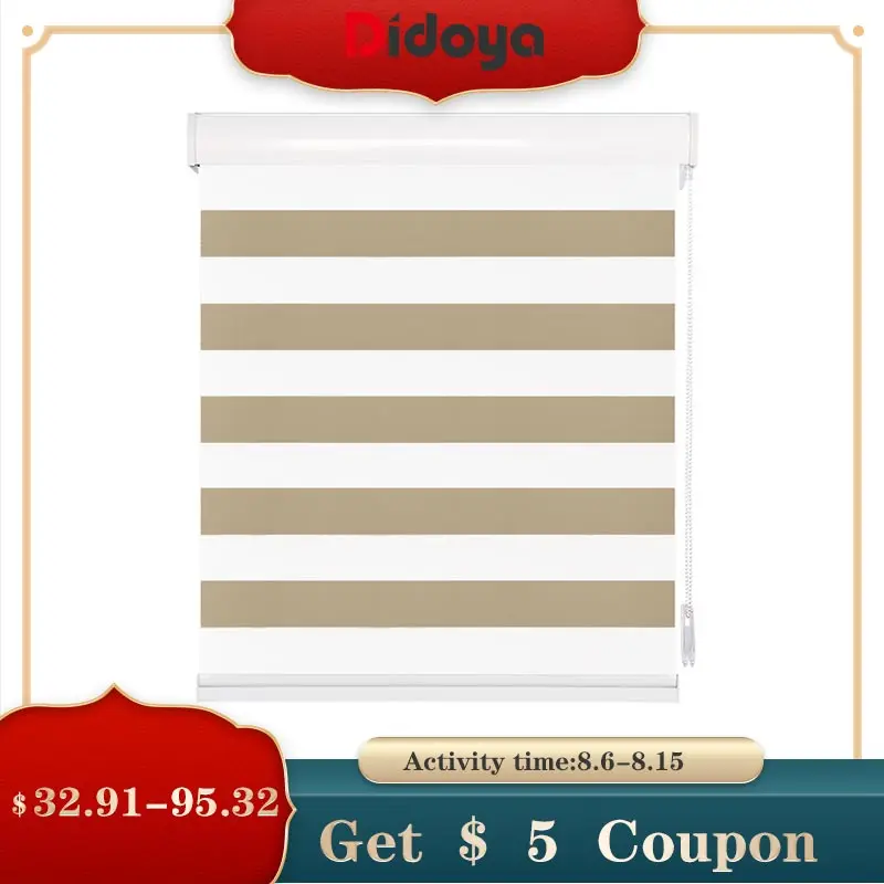 

Прозрачные полосатсветильник шторы с затенением, дневные и ночные роликовые жалюзи для гостиной, спальни, кабинета, размер на заказ