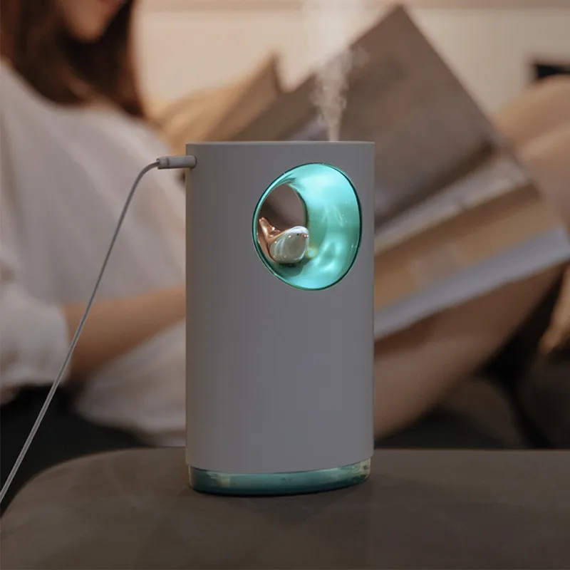 

400ML Air Humidifier Nature Bird Song USB with Night Light Household Atomizer Diffuser Aroma Diffusor Anion Mist Maker Fogger