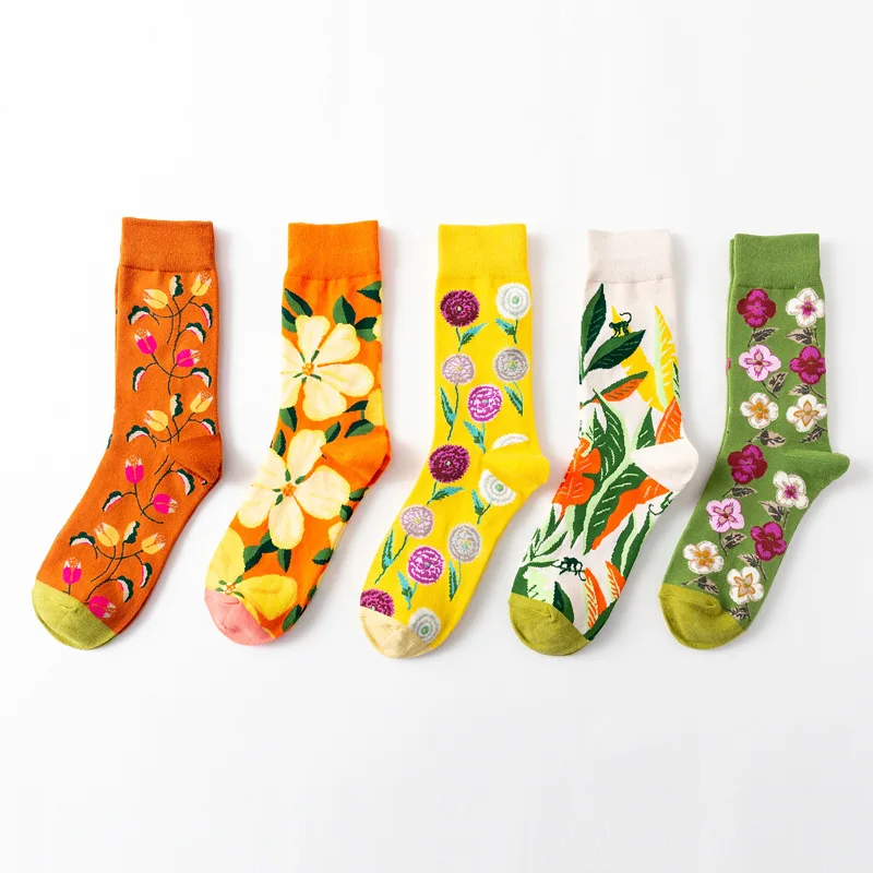 DaiShana Women Sock Cartoon Dog Octopus Flower Plant Kawaii Funny Casual Female Cotton Sox Hosiery Streetwear Harajuku Crew Sock