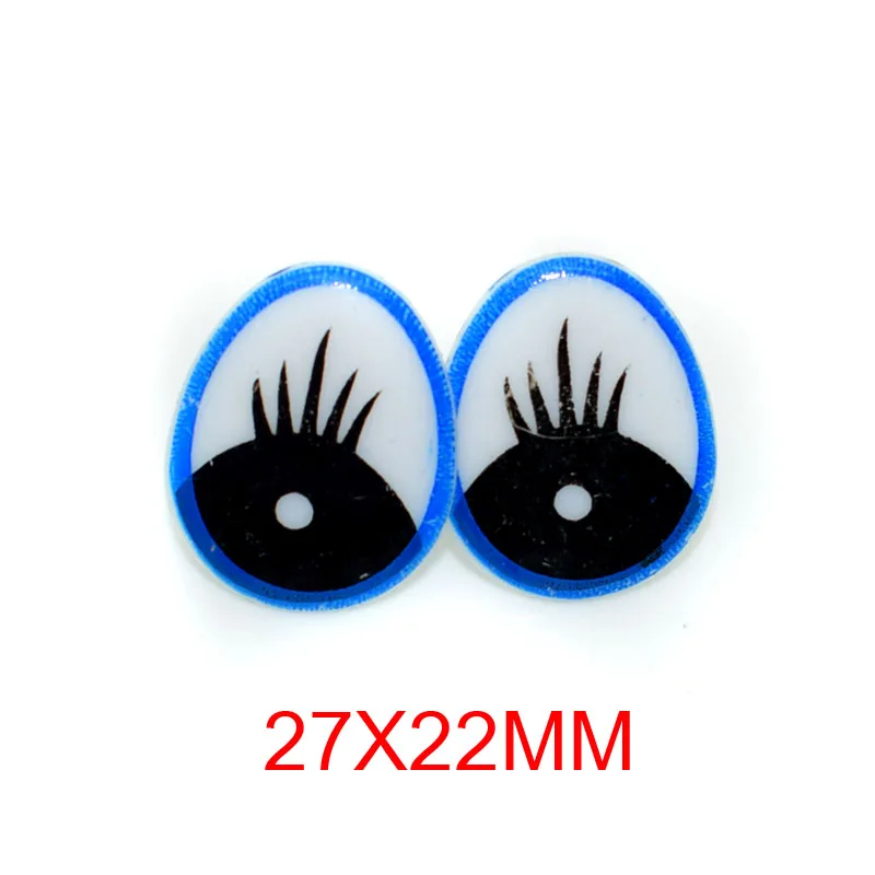 27x22mm blue 40 шт. новые Мультяшные пластиковые безопасные игрушечные глаза ресницы куклы глаза игрушки Аксессуары для DIY плюшевые куклы Животные Кукольное изготовление - Цвет: 27x22mm blue