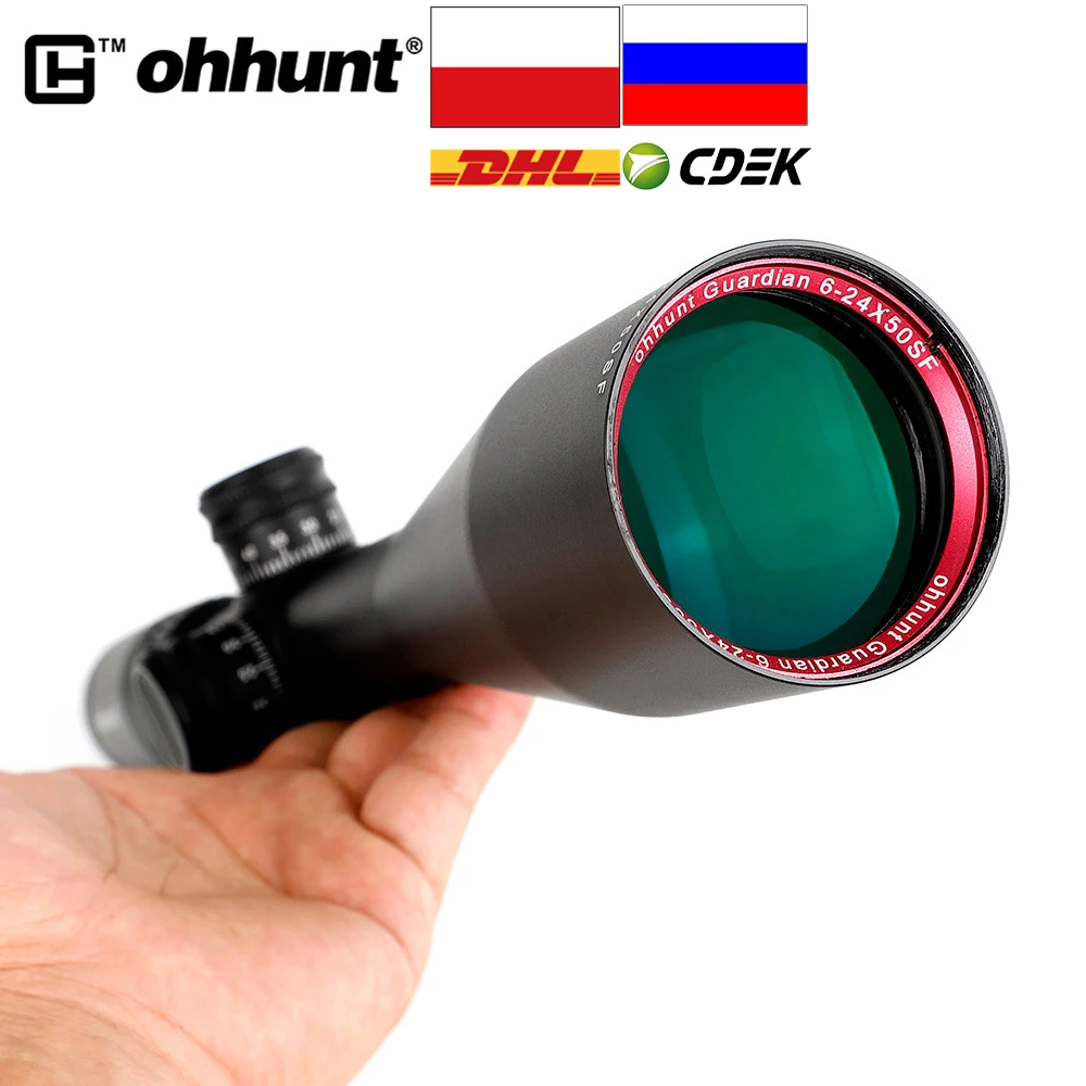 Отправка из Польши и России ohhunt Guardian 6 24X50 SF боковой Параллакс 1/2 полумил точечный