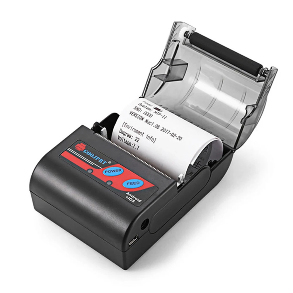 Термопринтер Bluetooth Портативный чековый принтер беспроводной мини 58 мм для мобильного телефона Android, IOS, Windows Pocket Bill GZM5810