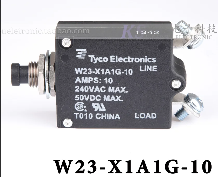 

Tyco W23-X1A1G-10 10A 6-1393246-5 UL CSA 1-50A thermal magnetic overload circuit breaker