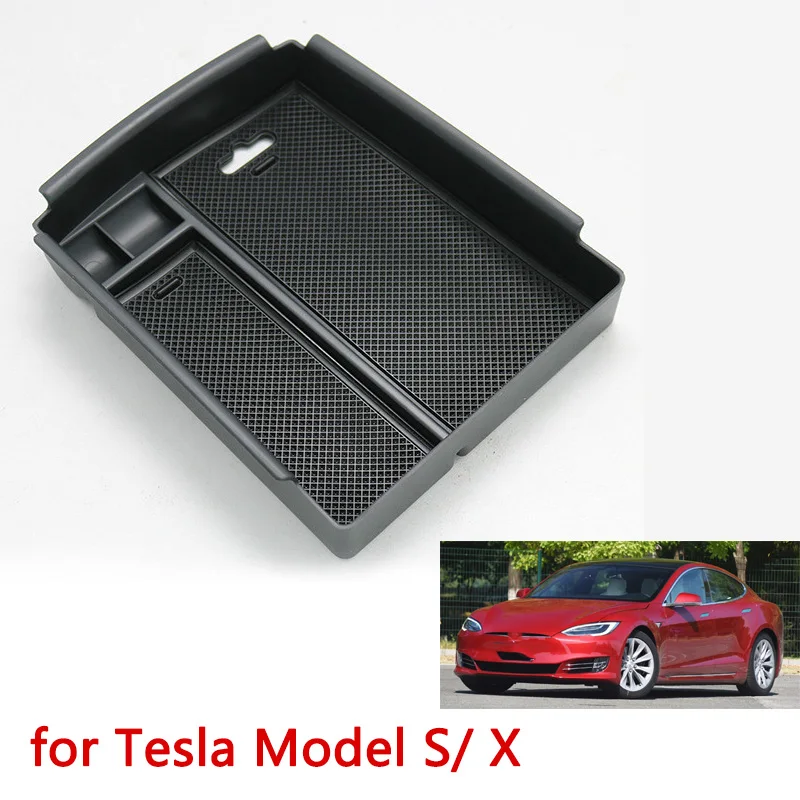 

Для Tesla X ящик для хранения в подлокотнике автомобиля подсветки перчаточного ящика для хранения держатель для карт для Tesla модель X 2016/7/8/9 авт...