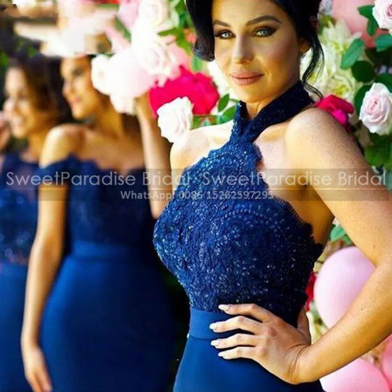 Платье подружки невесты с блестящими бусинами аппликацией и юбкой годе 2021