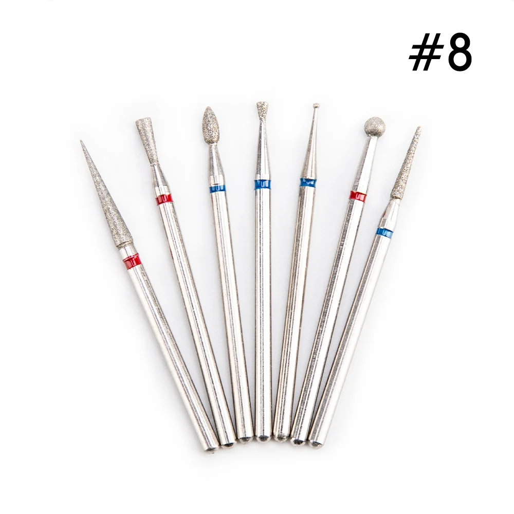 7 шт./компл. алмазное сверло для ногтей Rotery Электрический фреза педикюра пилки