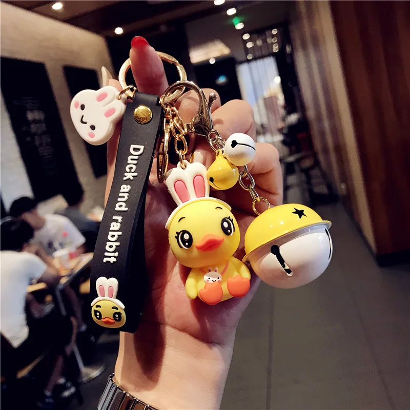 

Delicate Lovely Ducks Keychains Lovers Simple Keyrings Children Girl Gift Key Chain Wholesale Birthday Gift Key Ring