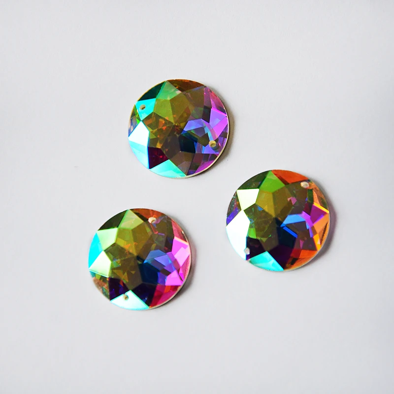 2006TH Пришить круглые стразы большие искрящегося цвета Кристалл aб гранями с