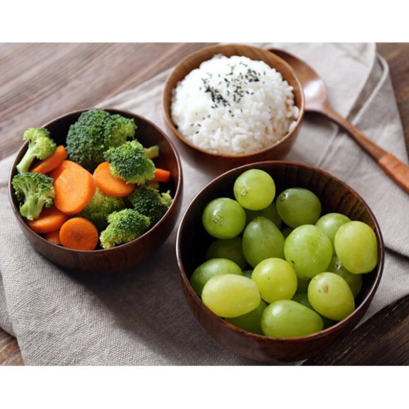 Твердая древесина одноразовая круглая миска незаменимый атрибут деревянный