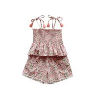 toddler baby girl summer clothes set sleeveless flower top t shirt crop halter short pants 2pcs outfit sets girls 1 6y