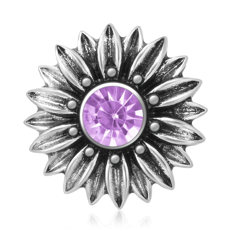 

KZ3628 New Round Colorful Flower 18MM snap buttons fit DIY 18MM snap bracelet snap jewelry Gift