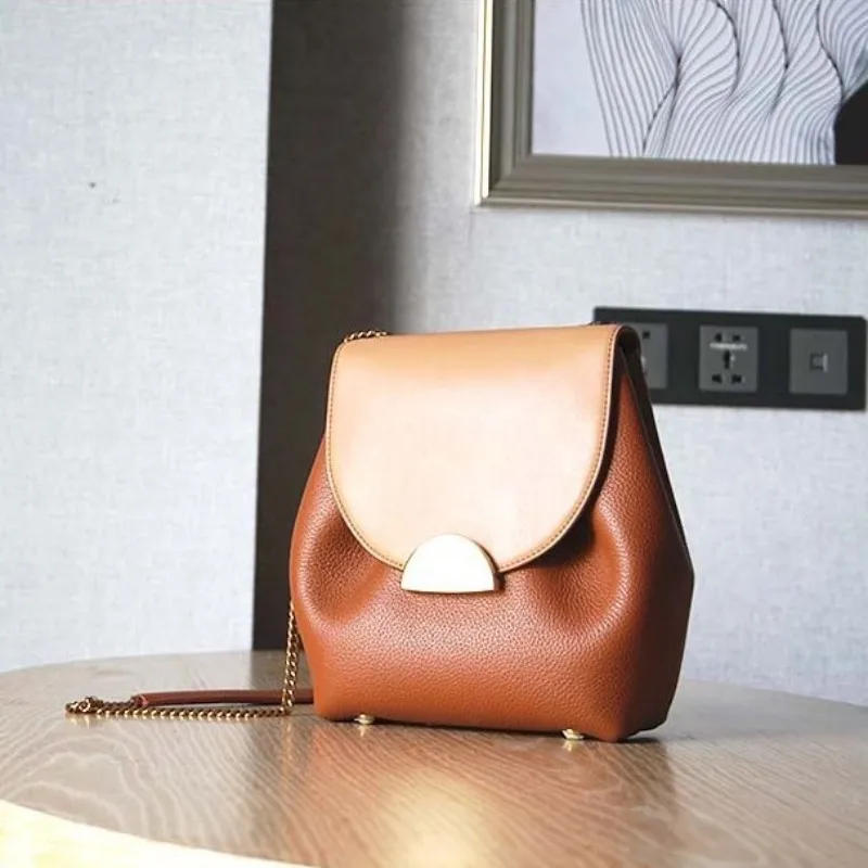 

Handmade Quality Genuine Top Leather Women Bag Vintage Soft Bucket Bags Casual Shoulder Handbag Ladies Single Crossbody Bags