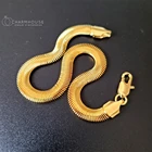 18K золото GP змея цепи браслеты для мужчин 6 мм на мягкой плоской подошве с отделкой Браслеты  Браслеты-кольца в едином положении во время занятий легкой атлетикой, трендовые ювелирные изделия аксессуары вечерние подарки